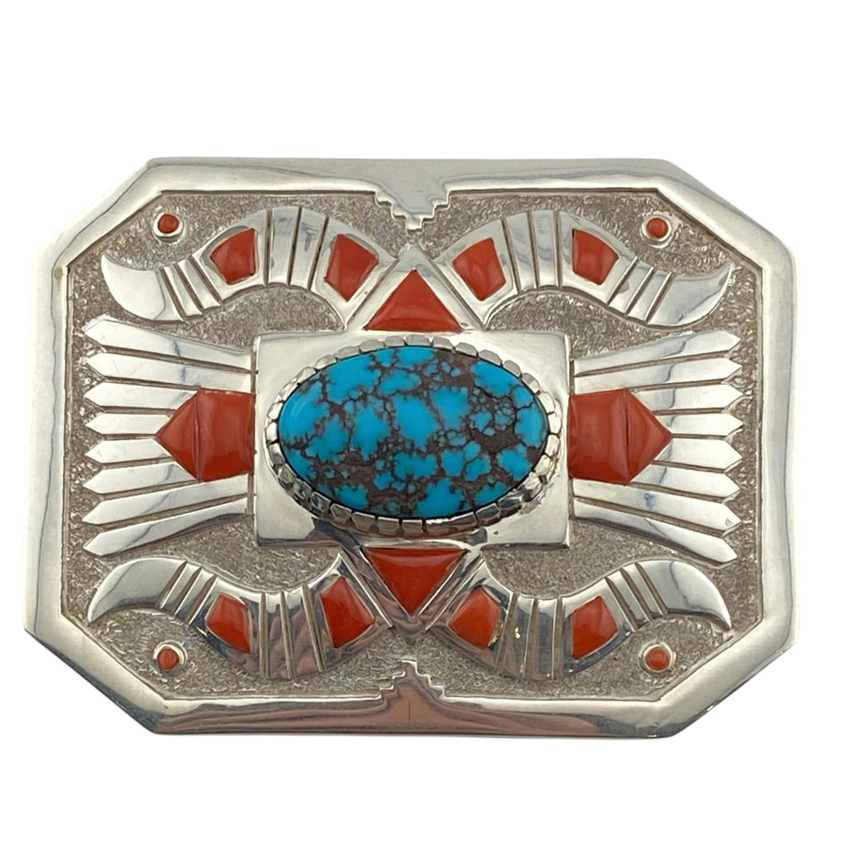 Michael Perry, belt buckle, coral, turquoise