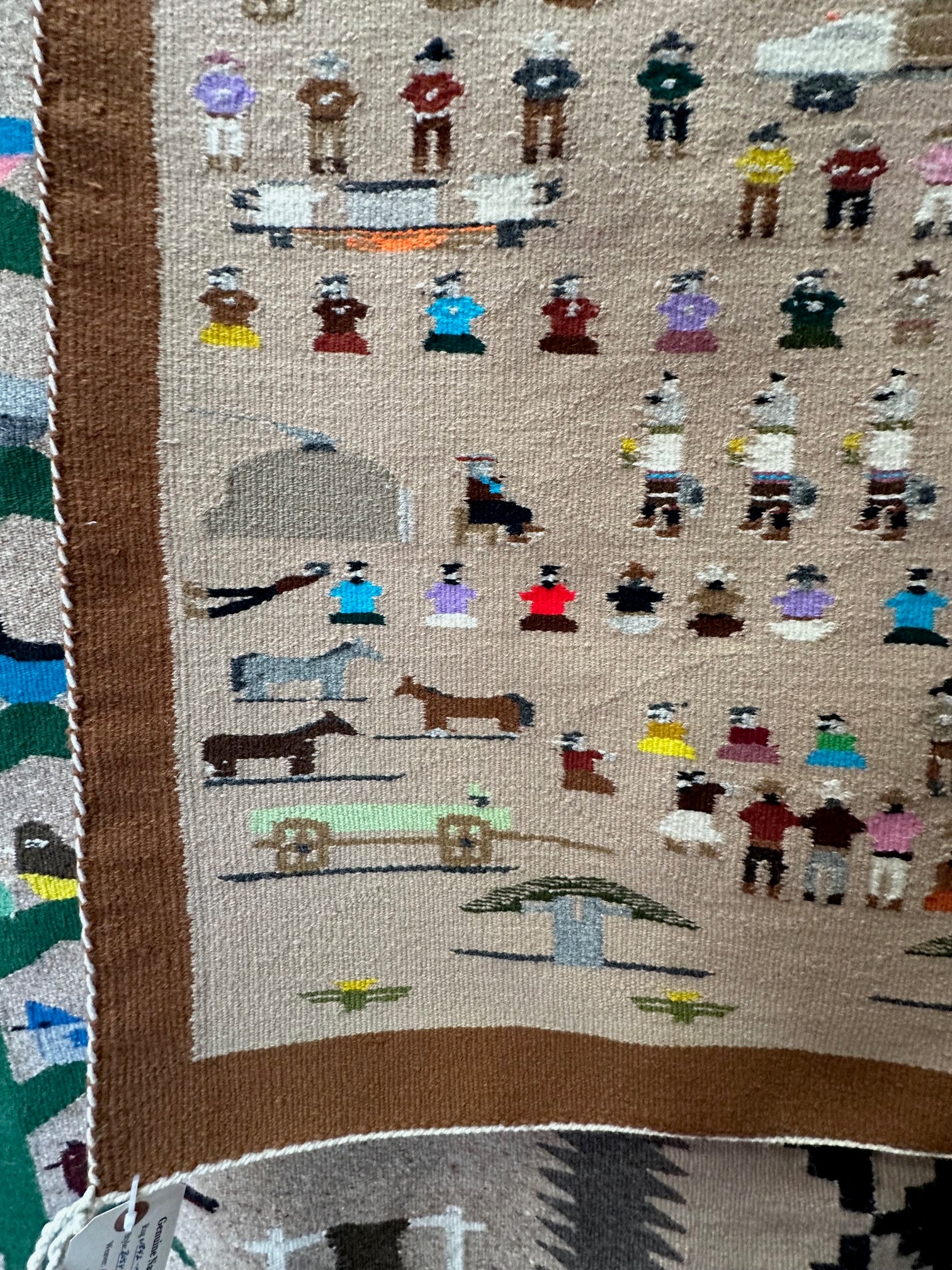 Pictorial Navajo Weaving for sale, navajo rug for sale, ceremony navajo weaving, telluride gallery