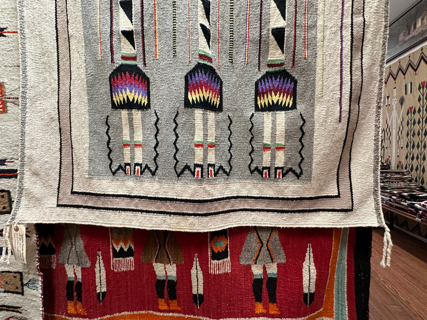 Vintage Navajo Yei weaving, navajo rug for sale, navajo weaving for sale, telluride gallery