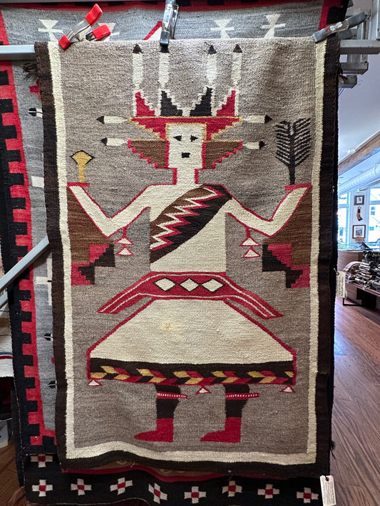 Antique Butterfly Maiden Navajo Weaving - 37" x 60"