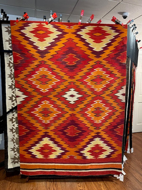 Antique Navajo Transitional Dazzler Blanket, navajo rug for sale, authentic navajo weaving, telluride furnishings, telluride art gallery