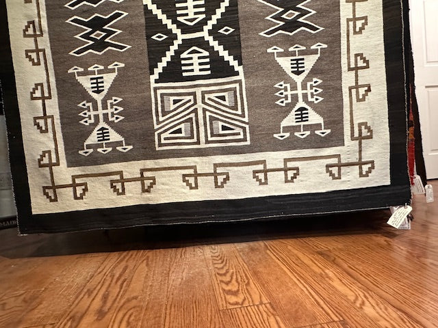 Vintage Toadlena/Two Grey Hills Navajo weaving, navajo rug for sale, authentic navajo weaving, telluride furnishings, telluride art gallery