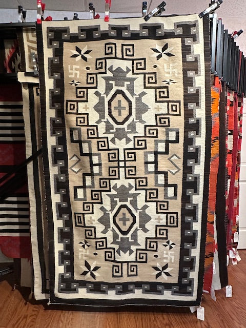 Antique J.B. Moore Crystal Navajo Weaving, navajo rug for sale, authentic navajo rug, telluride furnishings, telluride art gallery