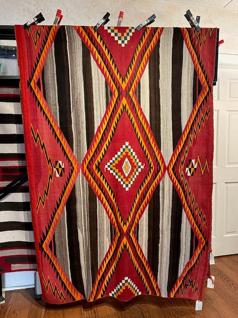 Antique 4th phase Navajo Chief's Blanket, Genuine Navajo Rug for Sale, Native American Art, Telluride Art Gallery