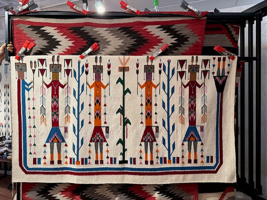 Vintage Shiprock Yei Navajo Weaving, Authentic Navajo Rugs for sale, Telluride gallery, telluride gift shop, Native american art gallery, Telluride