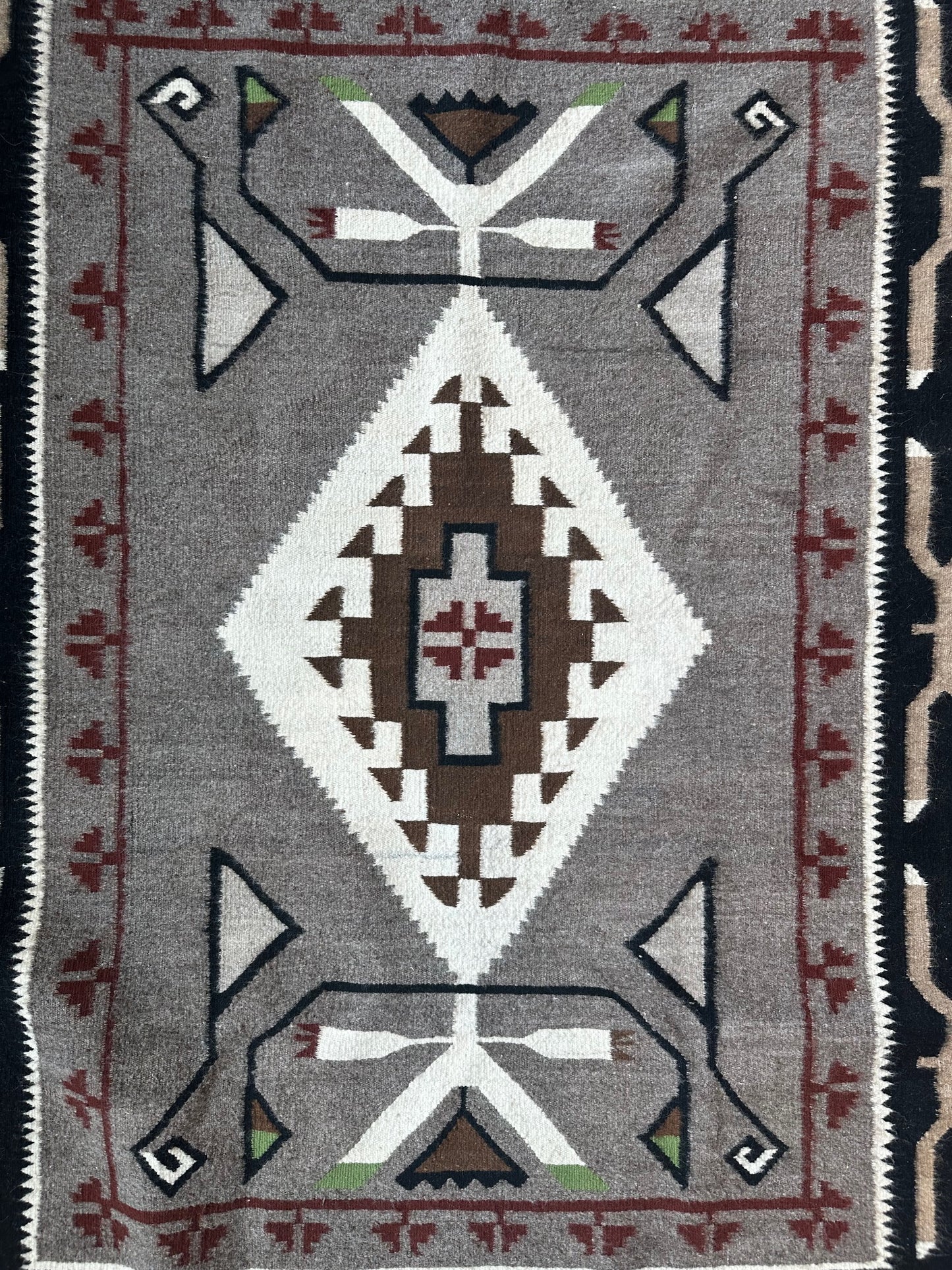 Esther Lee Benally 1990s Teec Nos Pos Navajo Rug 45"x61"