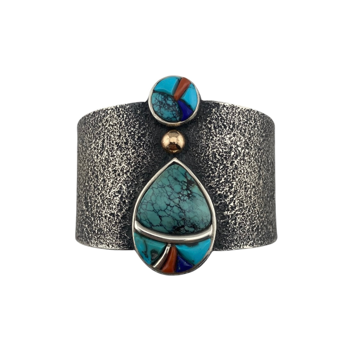 Aaron Anderson Kingman, Lapis & Coral Bracelet Cuff