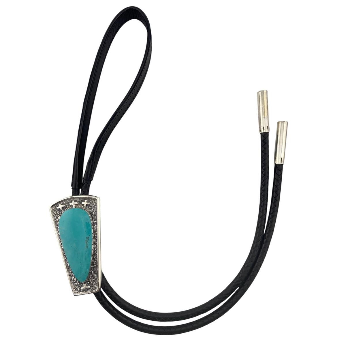 Gary Custer Navajo Tufa Cast Bolo w/Large Morenci Turquoise Cab