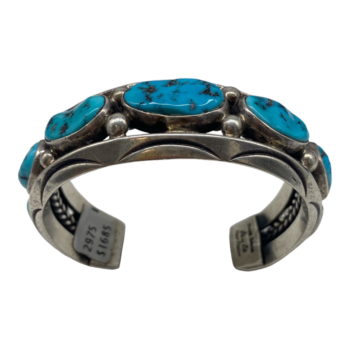 Orville Tsinnie Navajo Morenci Turquoise Bracelet