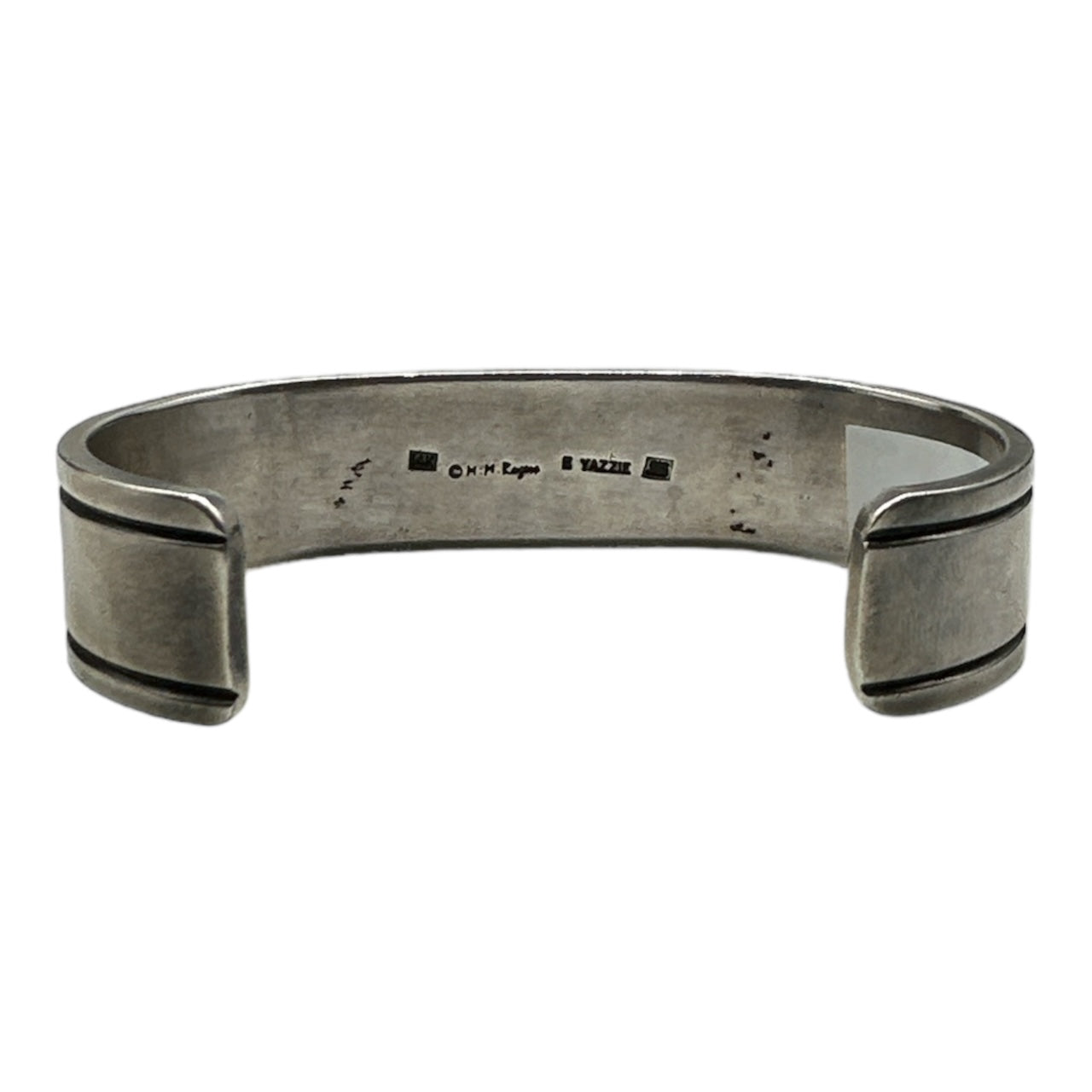 E. Yazzie 14kt Gold Storyteller Overlay Navajo Bracelet