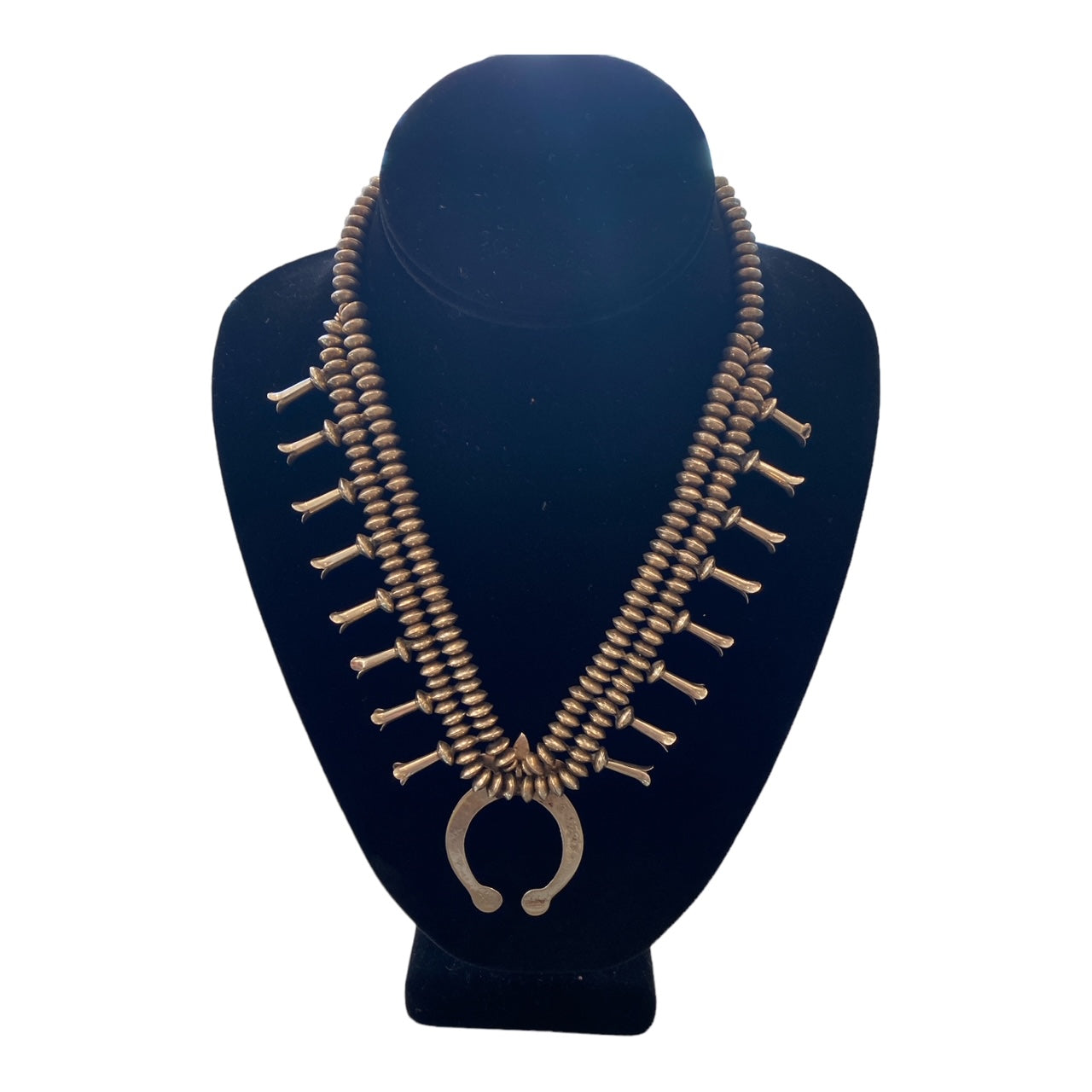 sterling silver navajo squash blossom necklace, navajo jewerly, telluride