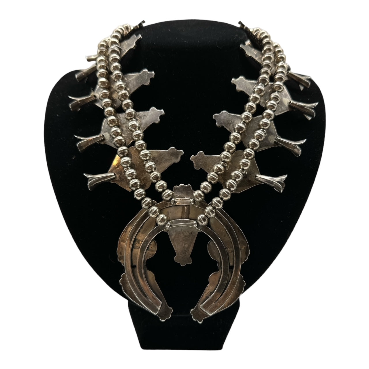 Vintage Navajo Blue Gem squash blossom for sale, native american jewelry for sale, Navajo squash blossom, telluride co jewelry store