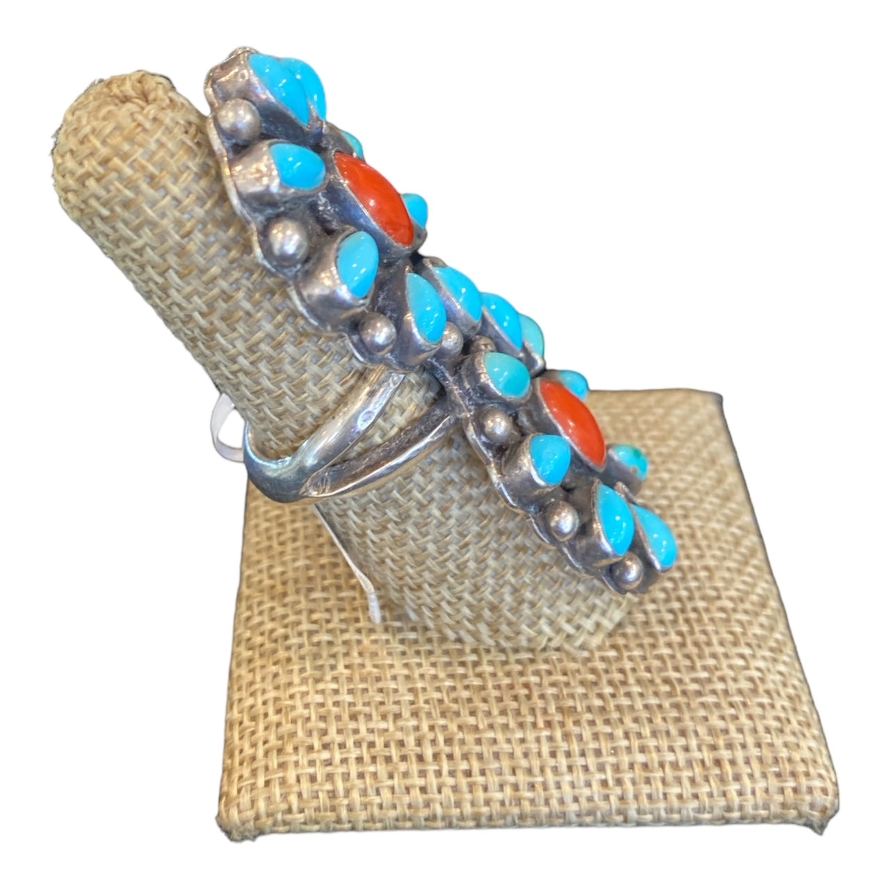 Zuni jewelry, turquoise, coral jewelry, vintage jewelry, native american ring, telluride