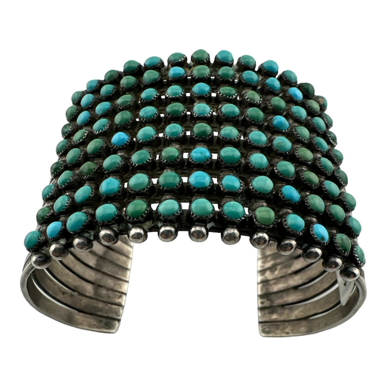 Vintage Zuni Very Fine 8 Row Snake Eye Turquoise Bracelet, authenitic native american jewelry for sale, Telluride jewelry store, telluride gallery
