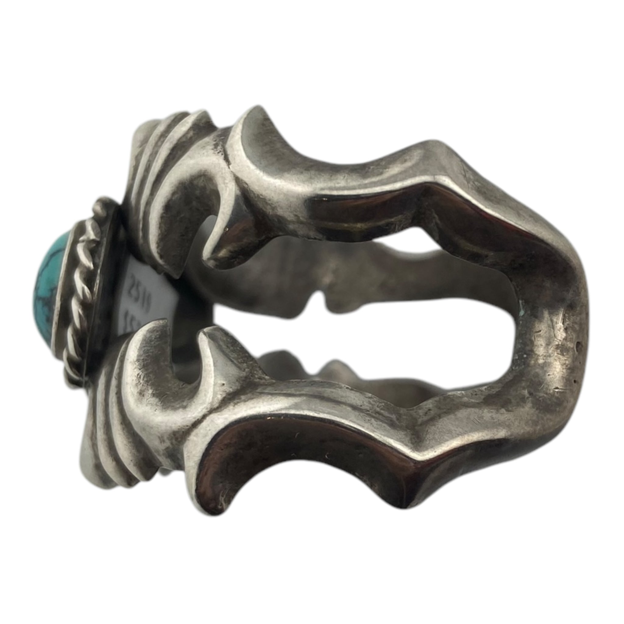 Navajo Tufa Cast Bracelet with Turquoise