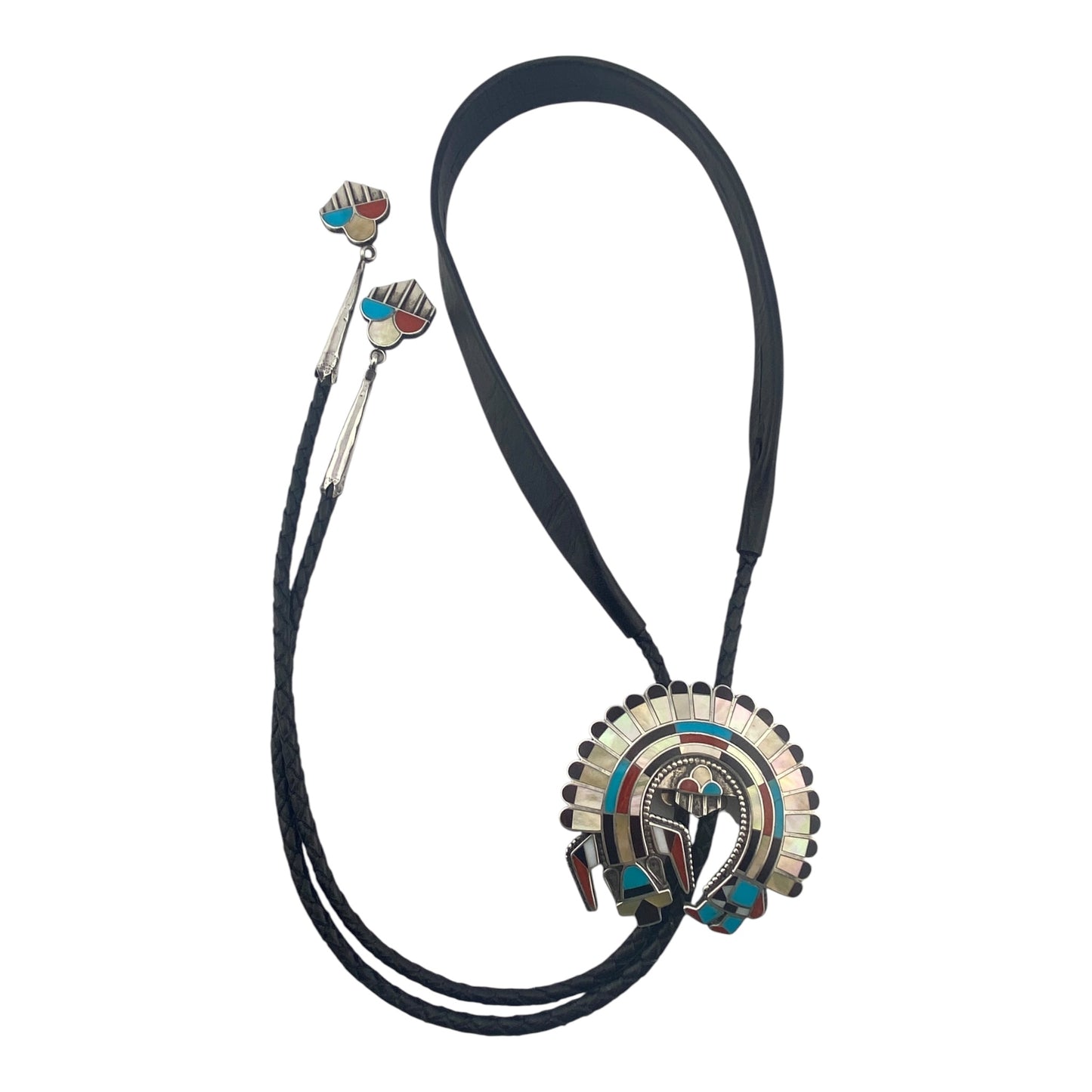 Louise & Felica Chavez Zuni Multi Stone Rainbow Man Bolo