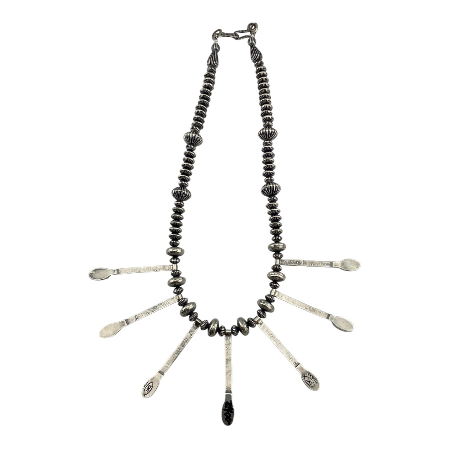 Mary & Everett Teller Coral Raindrop Navajo Necklace