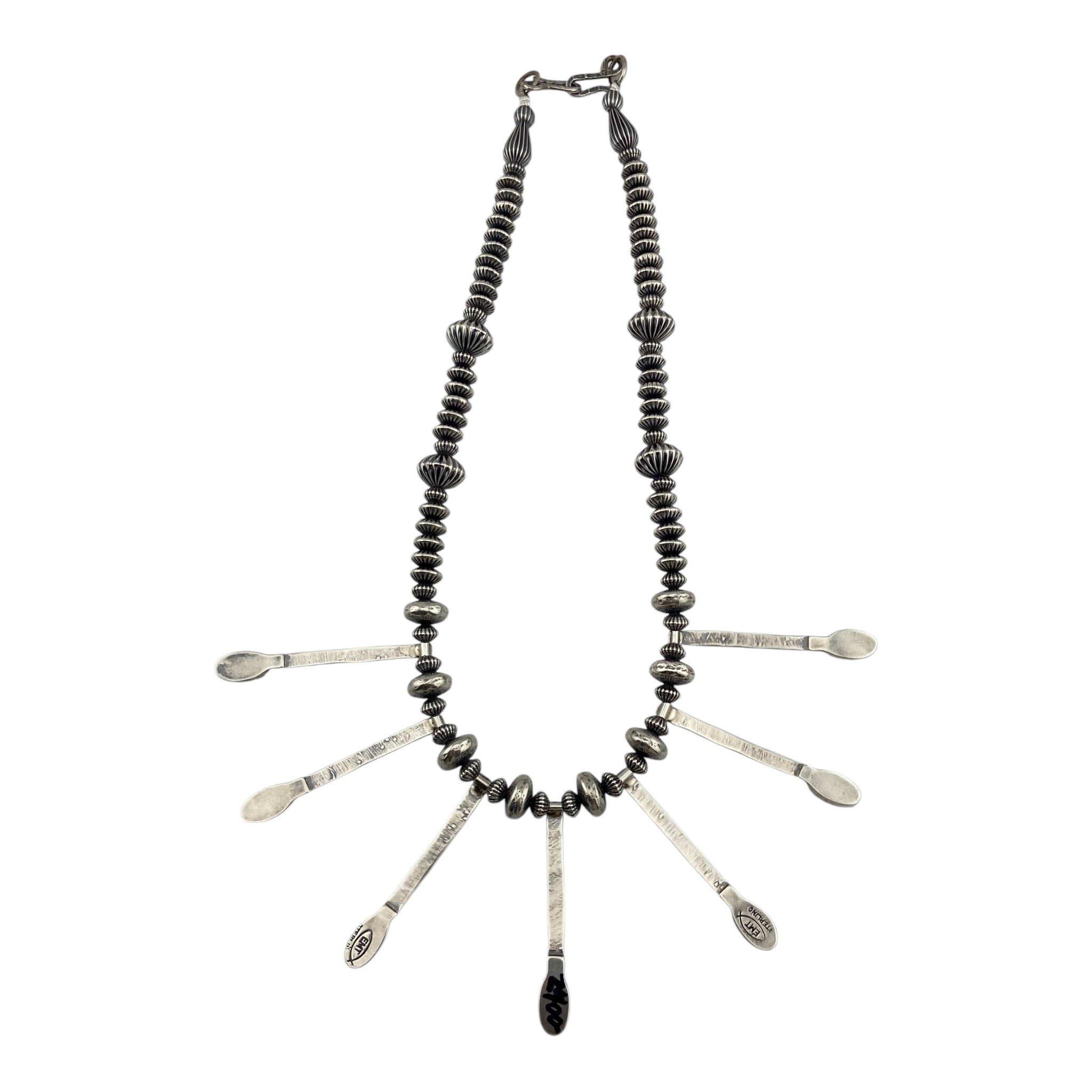 Mary & Everett Teller Coral Raindrop Navajo Necklace