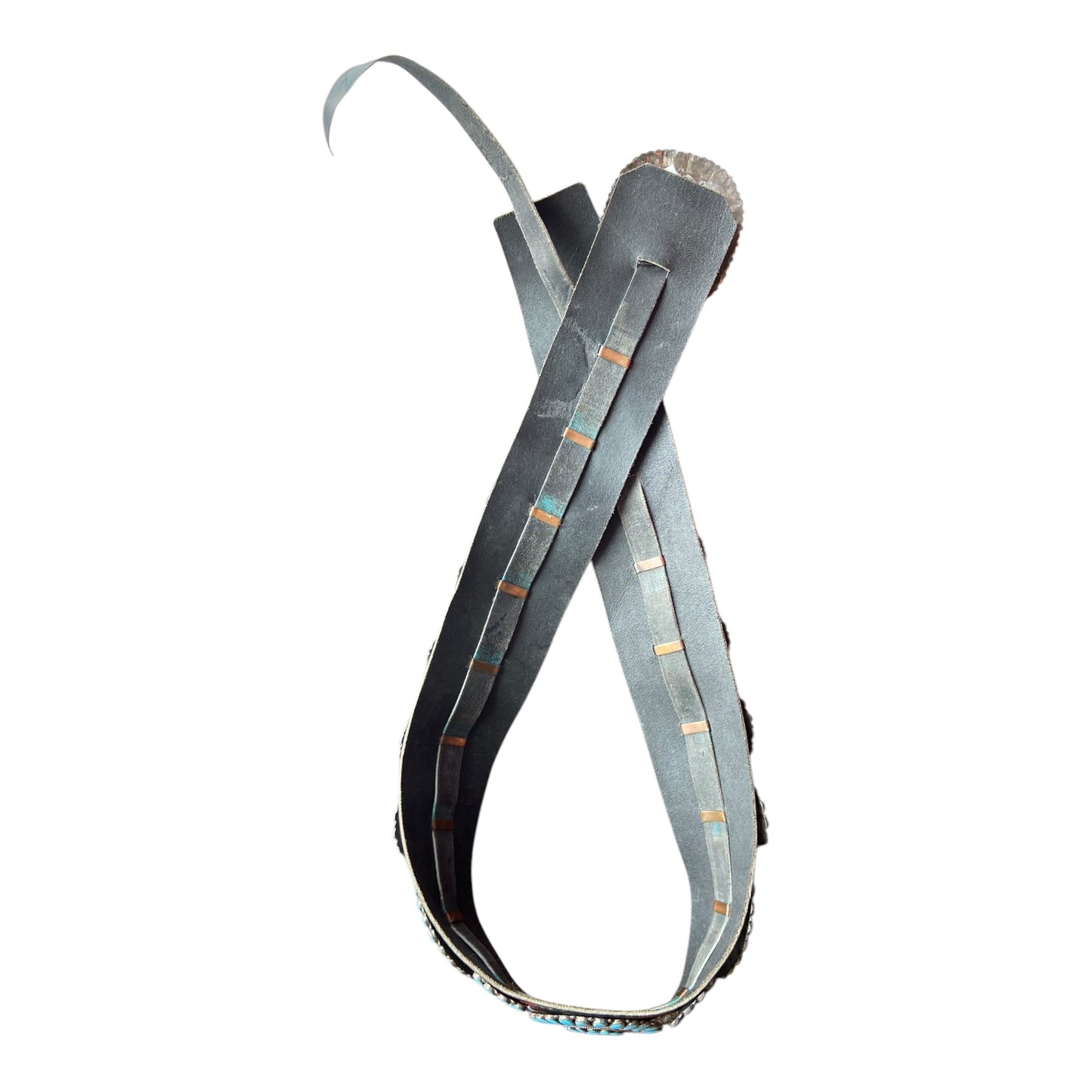 Large Turquoise Cluster Navajo Concho Belt