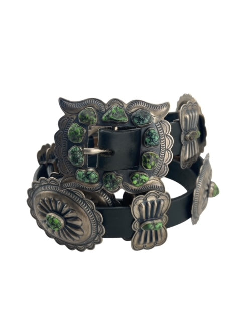 Navajo concho belt, vintage navajo, native american, jewelry, turquoise, sterling silver, telluride jewelry store, Lester Jackson jewelry, navajo jewelry for sale