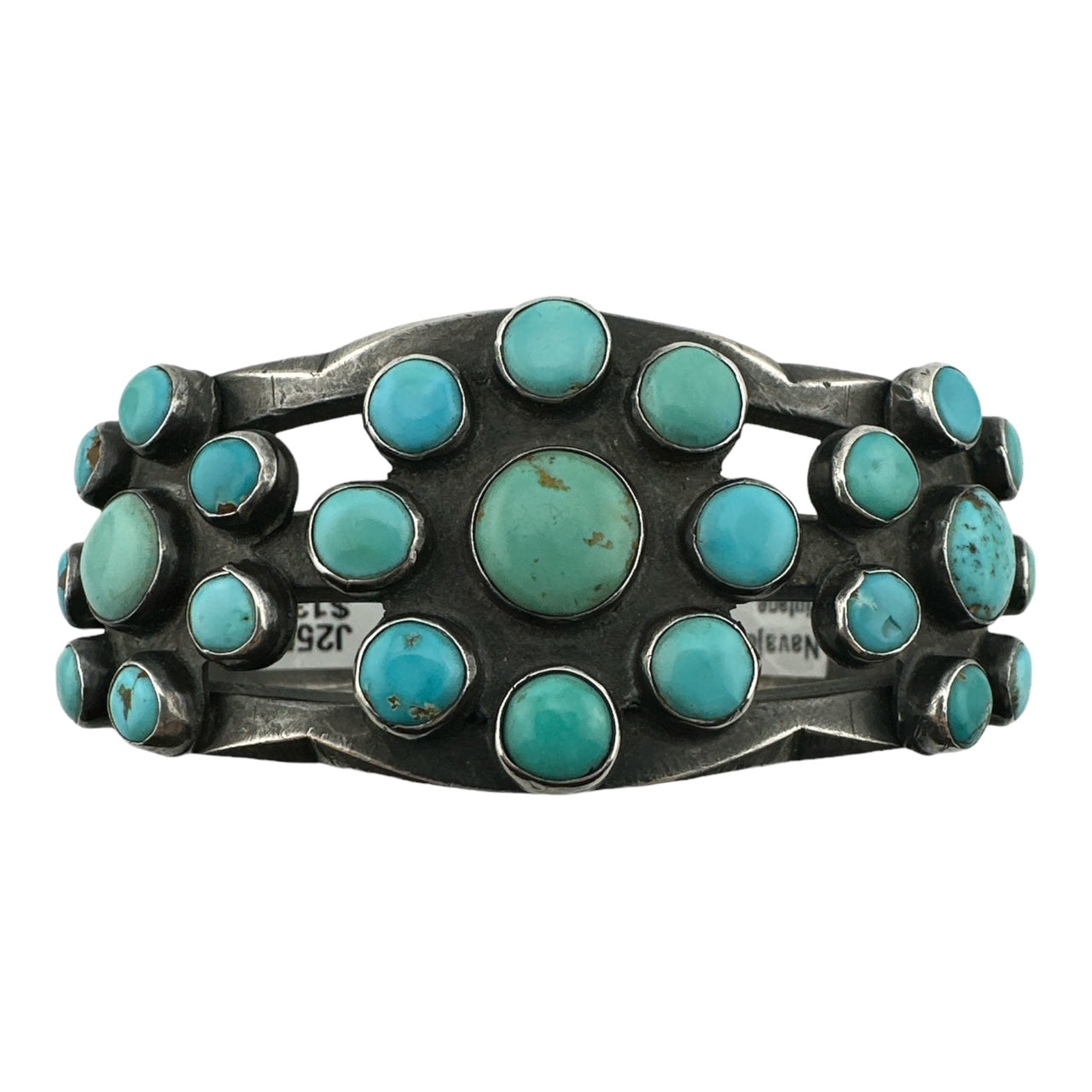 Vintage Navajo Ingot and Turquoise Cluster Bracelet, navajo jewelry for sale, turquoise jewelry for sale, telluride jewelry store, telluride gallery
