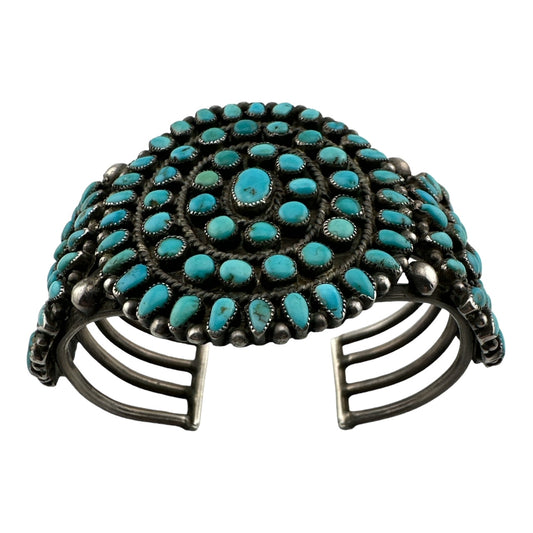 Zuni Vintage Turquoise Cluster Bracelet, authentic native american jewelry for sale, telluride jewelry store, telluride gallery