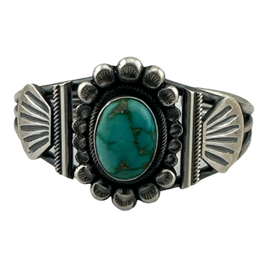 Leon Martinez Sonoran Gold Turquoise Navajo Bracelet, Navajo Jewelry for Sale, Telluride Jewelry Store, Telluride Gallery, Telluride Gift Shop, Native American Jewelry for Sale