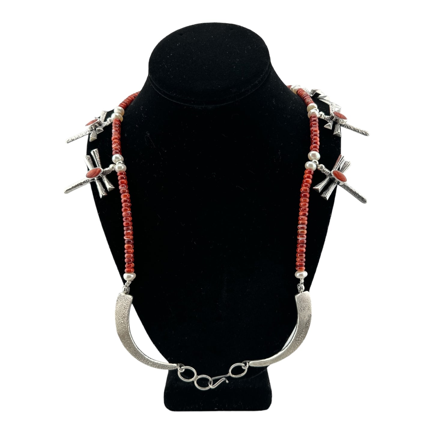 Gary Custer Tufa Cast Dragonfly Sterling Silver and Spiny Oyster Necklace, Bracelet and Ring, navajo jewelry for sale, sterling silver jewelry, spiny oyster jewelry, telluride jewelry store, telluride gallery, telluride gift shop