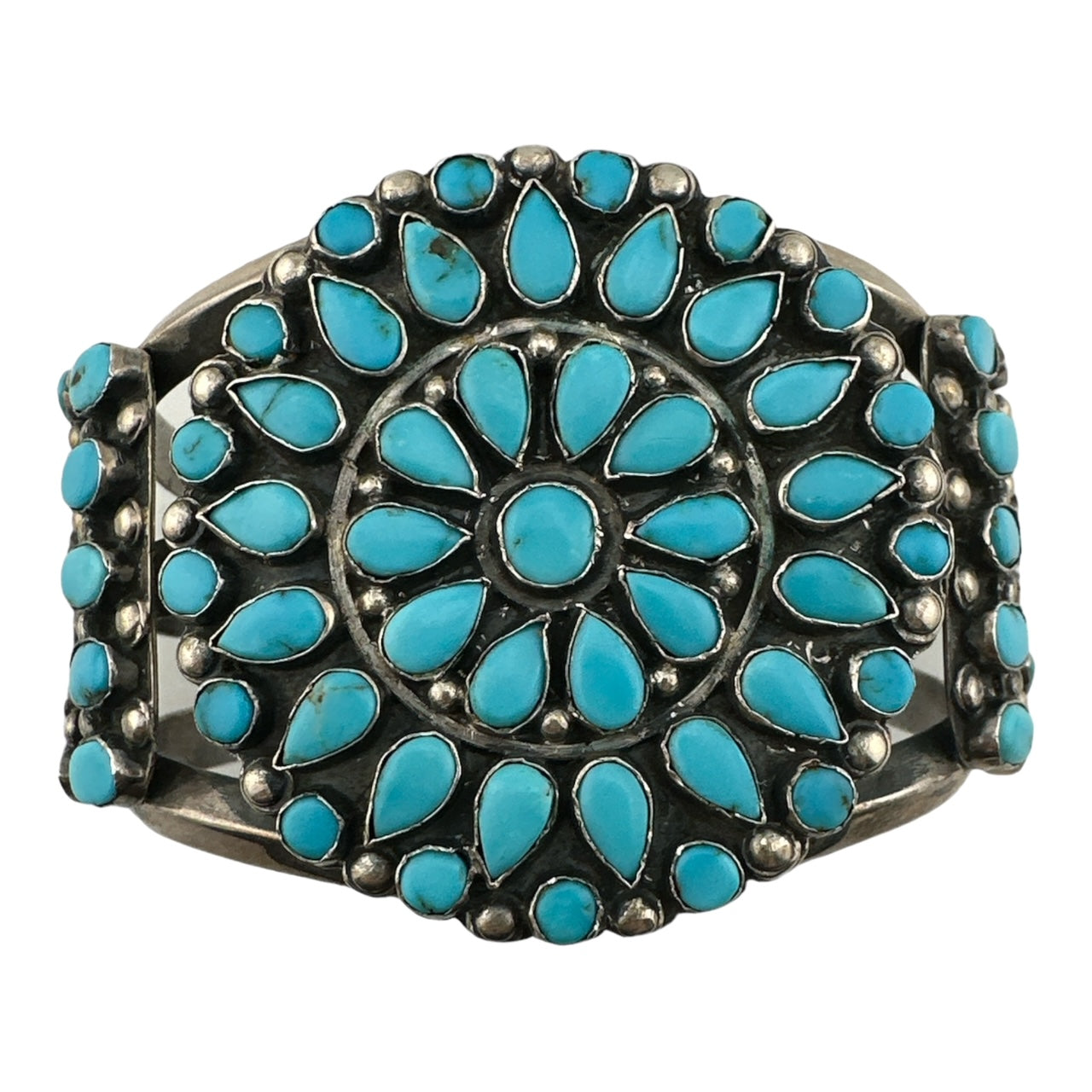 Zuni Vintage Turquoise Cluster Bracelet, authentic navajo jewelry for sale, telluride jewelry store, telluride gallery
