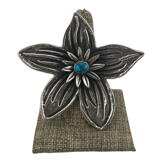 Alex Sanchez ring, navajo ring for sale, flower ring for sale, telluride jewelry store, telluride gallery