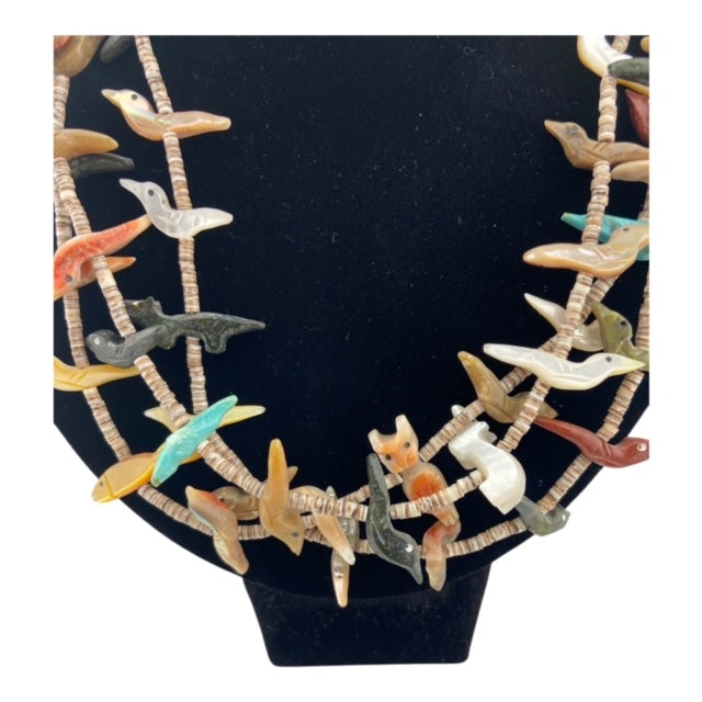 Zuni Multi Bird Fetish Necklace by Peter and Dinah Gaspar