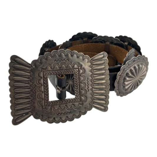 navajo concho belt, sterling silver, vintage navajo, jewelry store telluride, navajo jewelry for sale