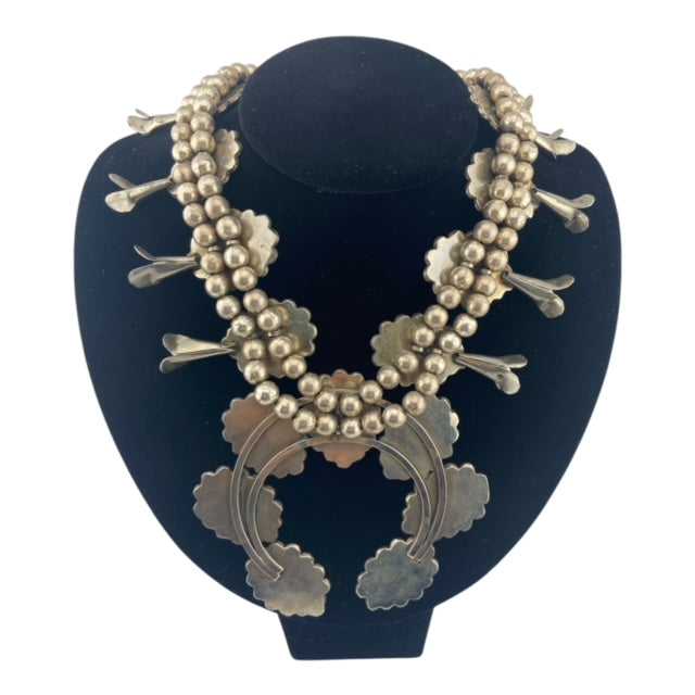 Navajo Red Web Turquoise Squash Blossom