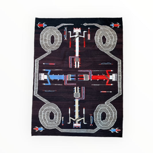 Sadie Begay Navajo Sandpainting weaving, vintage texitle, navajo rugs for sale, telluride art gallery