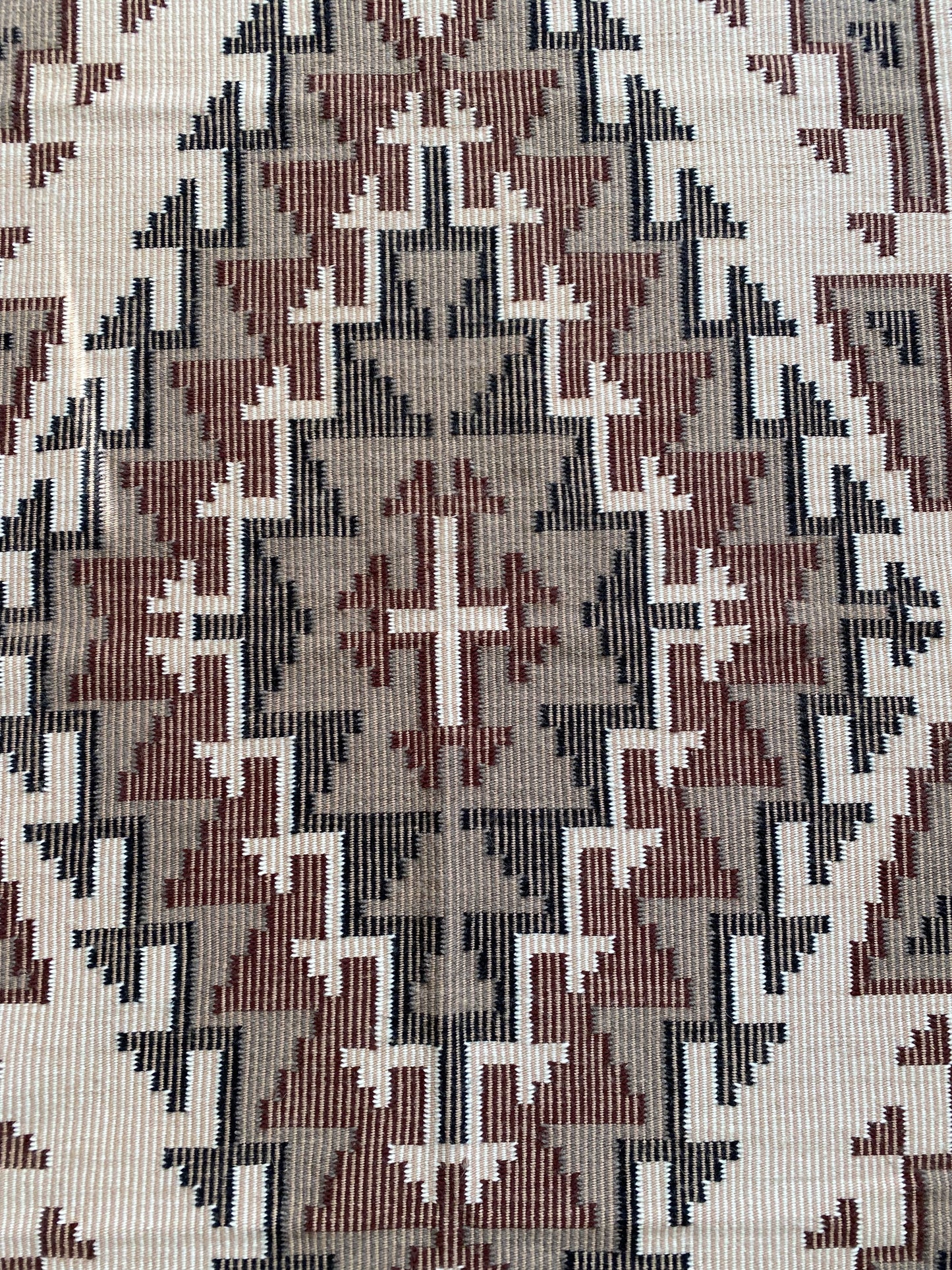 Marie Yazzie Coal Mine Mesa Raised Outline Weaving - 37.5" x 62.5"
