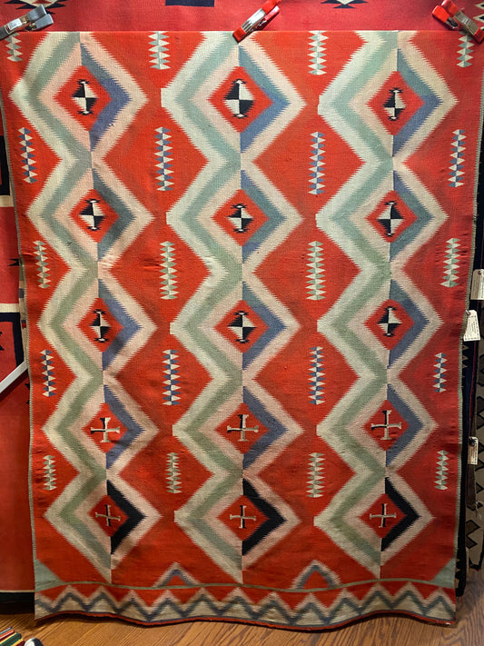 Antique Germantown Navajo Serape Weaving, navajo rug for sale, authentic navajo weaving, telluride furnishings, telluride art gallery