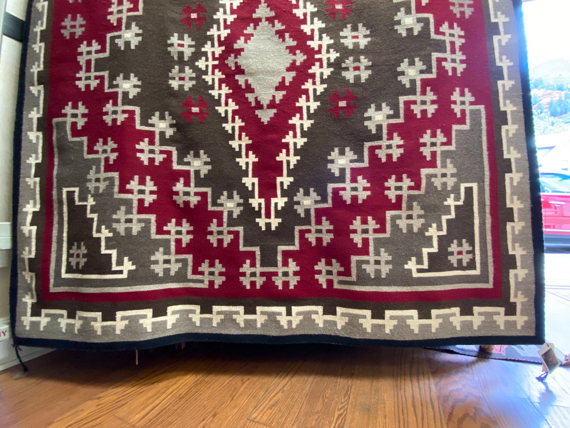 Ganado Navajo rug for sale, authentic navajo weaving, Elsie Tom Navajo rug, telluride furnishings, telluride art gallery 