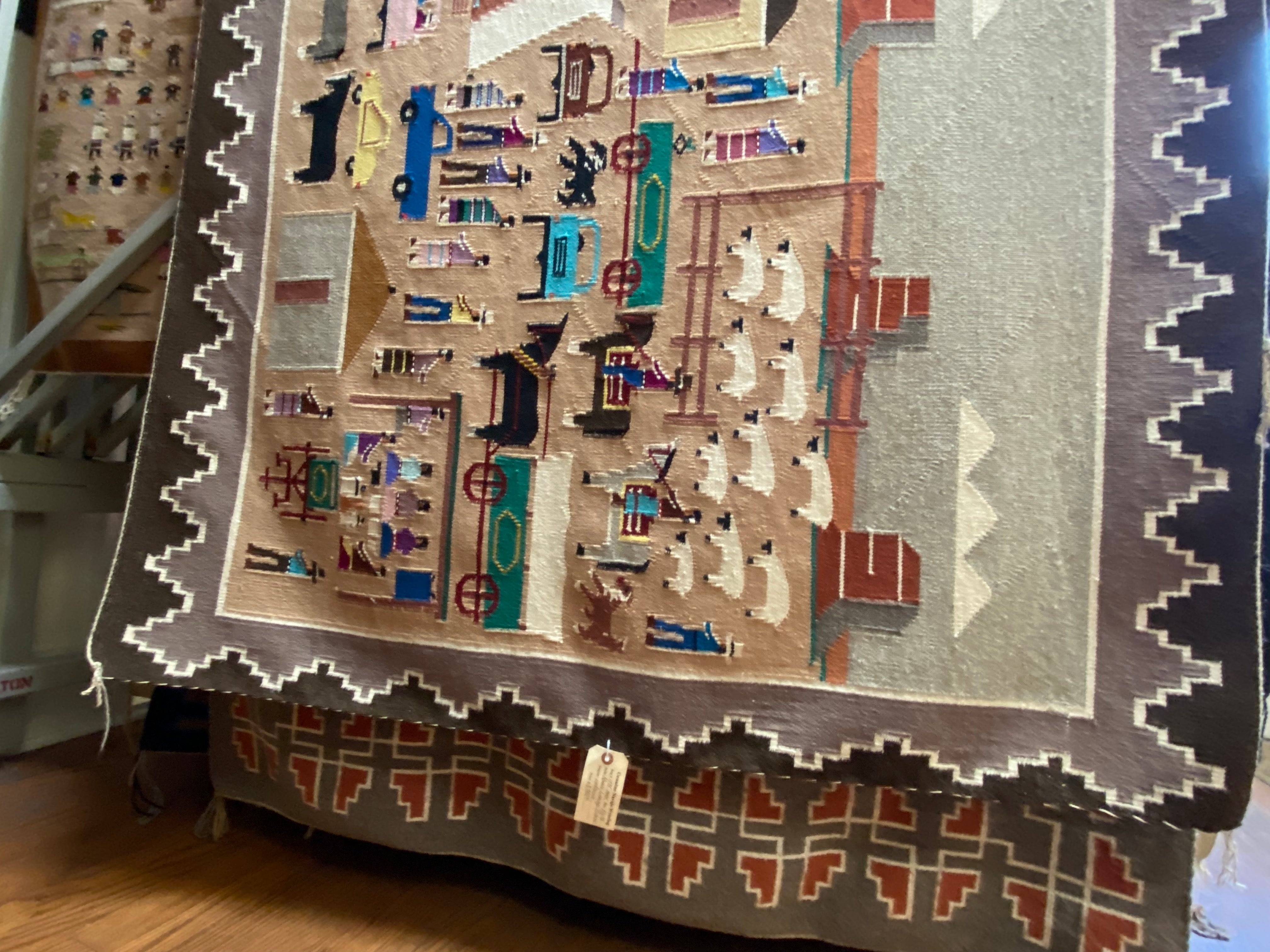 Authentic Navajo, Lifeways Pictorial Navajo weaving, navajo rug for sale, telluride furnishings, telluride gallery