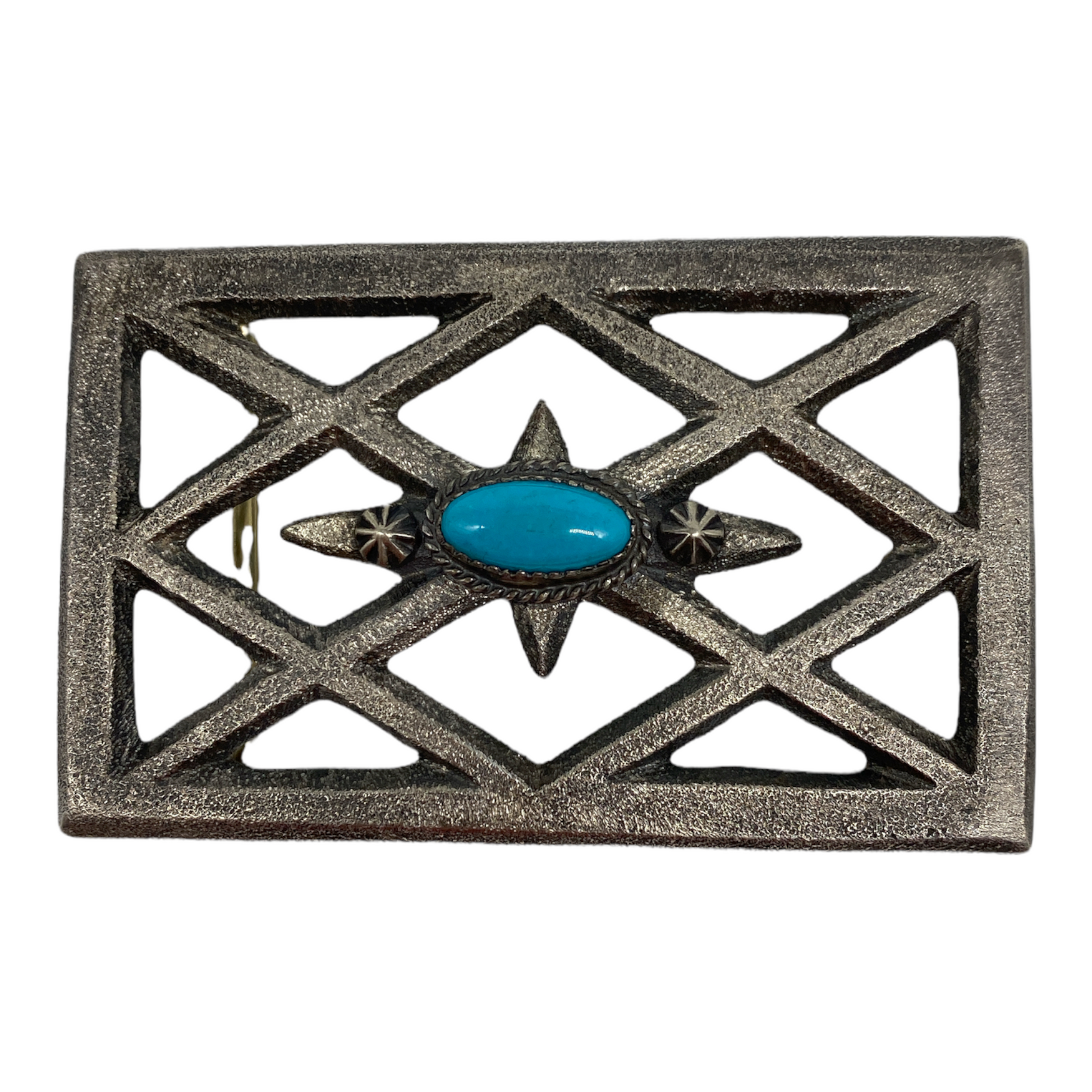 navajo sterling silver tufa cast turquoise belt buckle for sale telluride co 