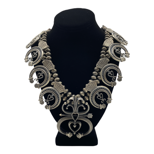 Aaron Anderson navajo squash blossom for sale, jewelry for sale telluride, navajo jewelry for sale