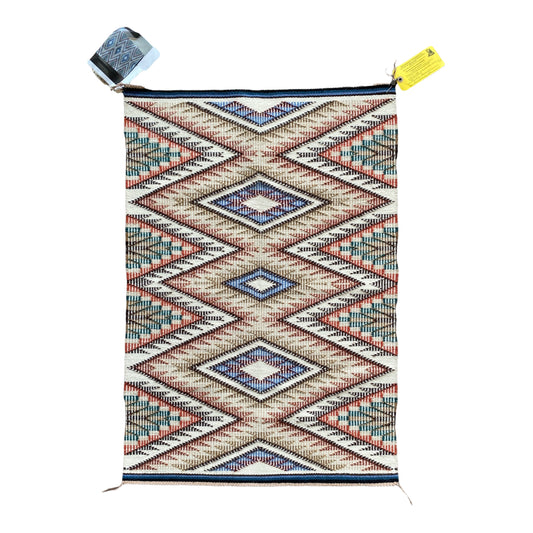 Margie Begay Raised Outline/Eye Dazzler Weaving 25.5" x 36"