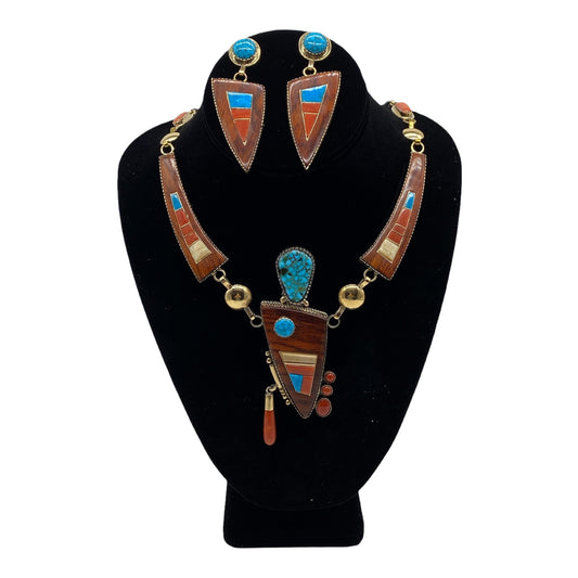 Jack Tom Necklace and Earring Navajo Set