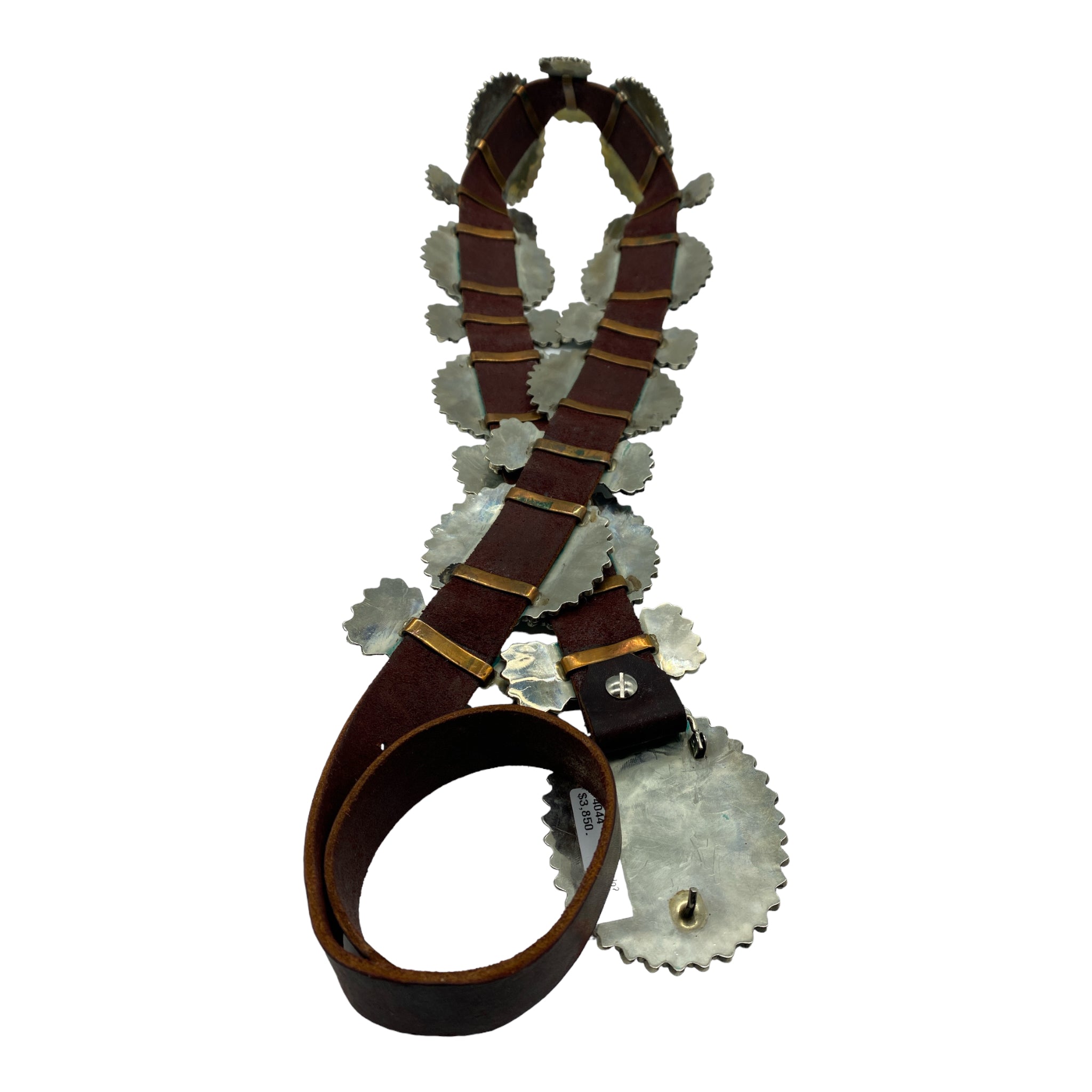 Navajo Turquoise and Silver Cluster Concho Belt