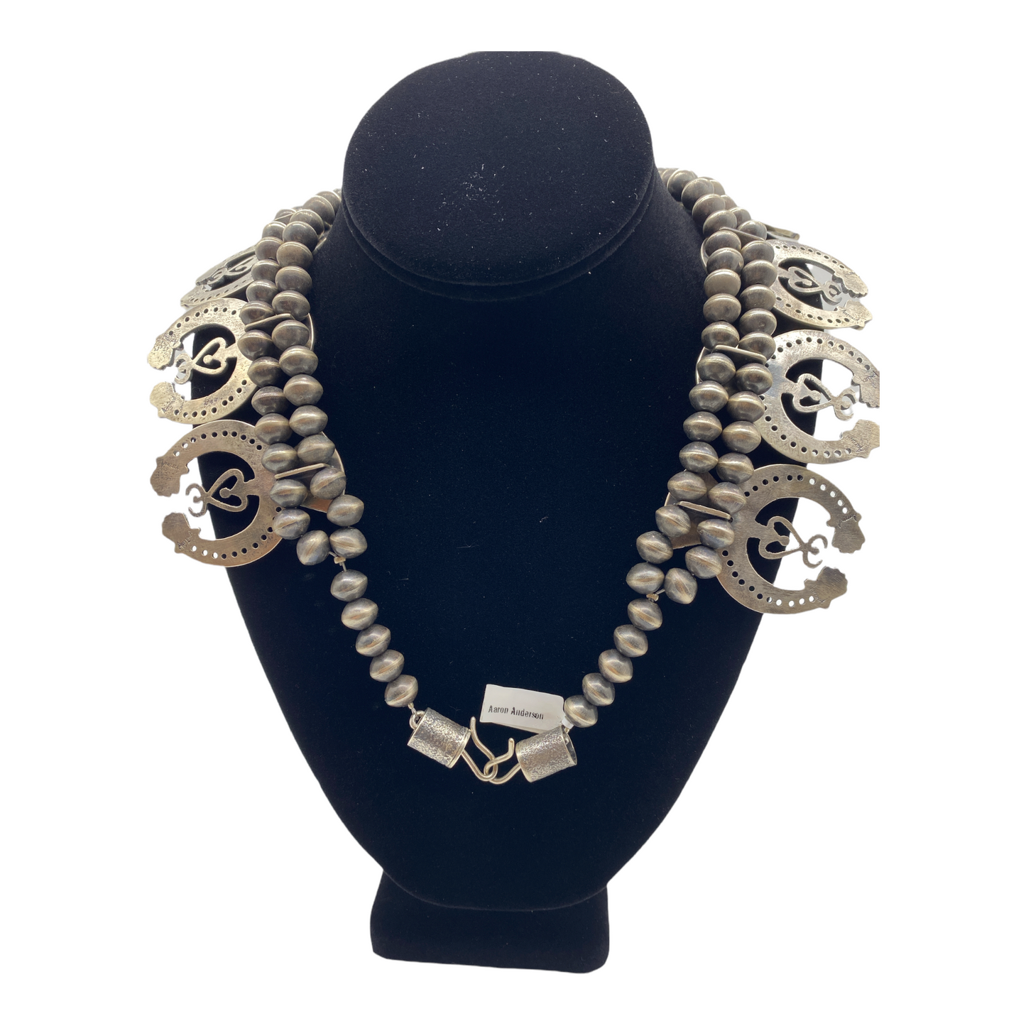 Aaron Anderson Navajo Squash Blossom Necklace