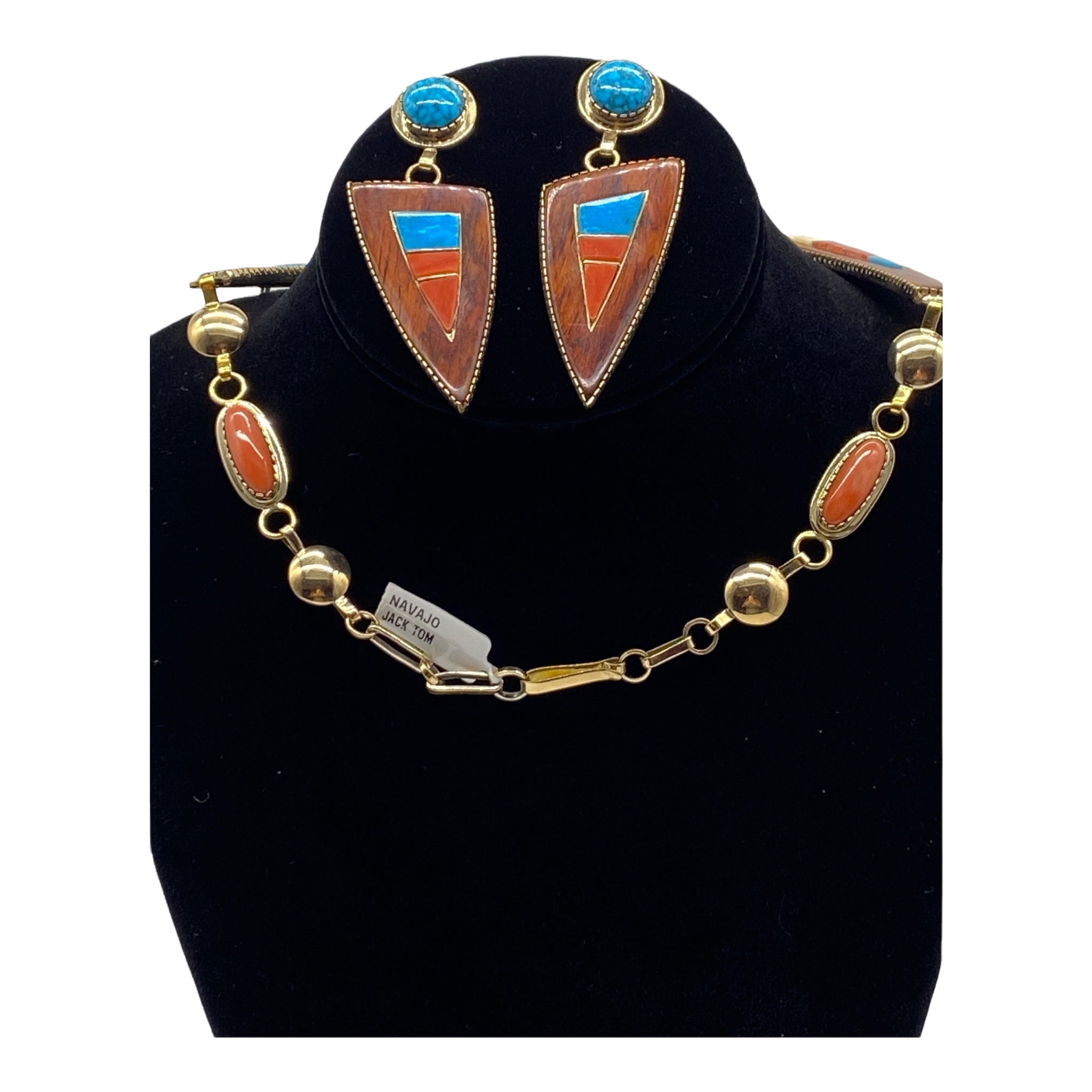 Jack Tom Necklace and Earring Navajo Set