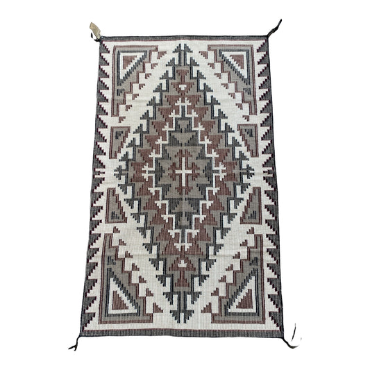 Marie Yazzie Coal Mine Mesa Raised Outline Weaving - 37.5" x 62.5"