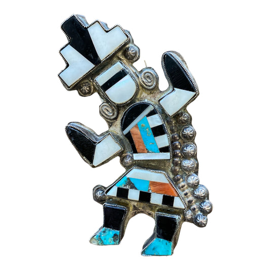 Vintage Rainbow Man Zuni Pin