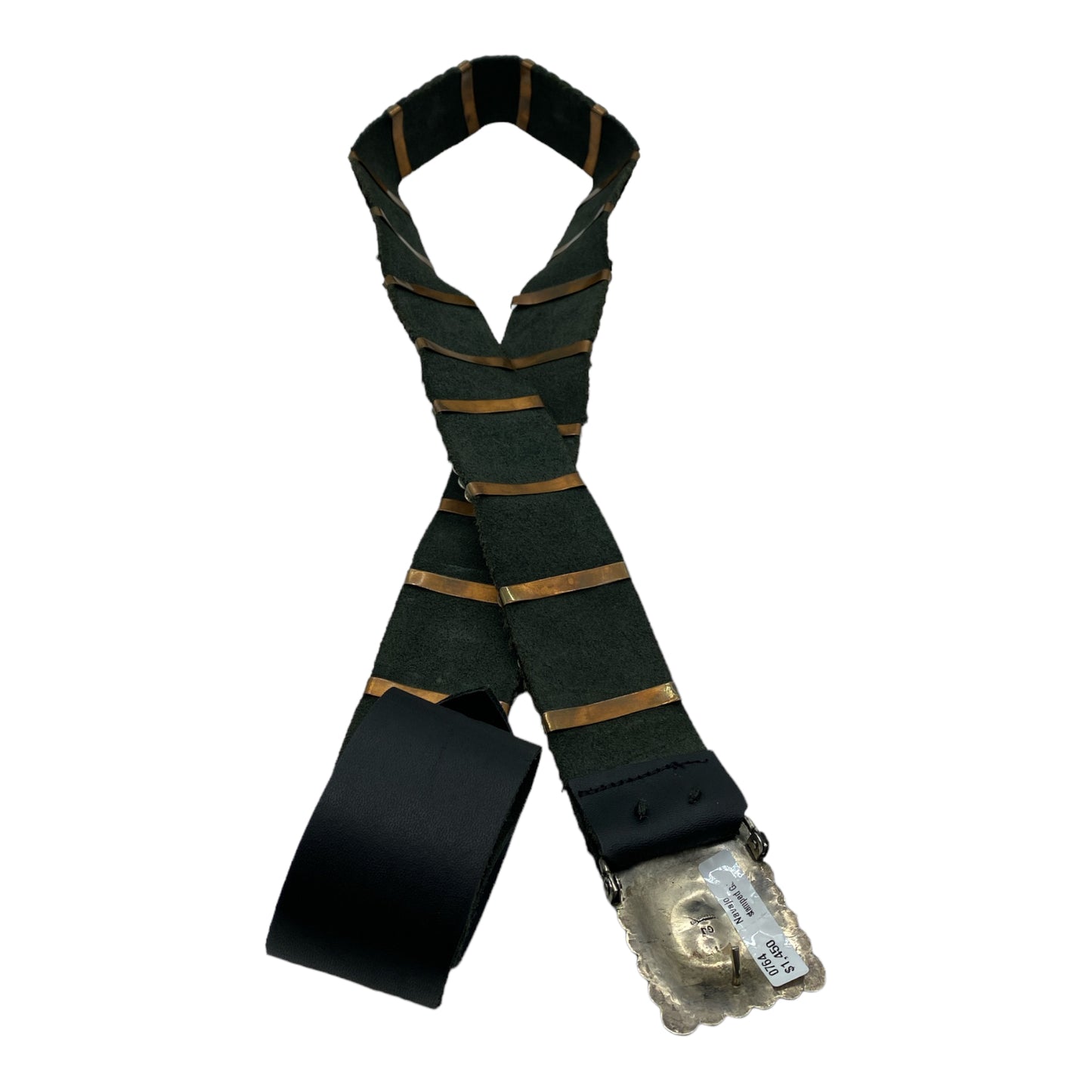 Navajo Silver and Coral Concho Belt