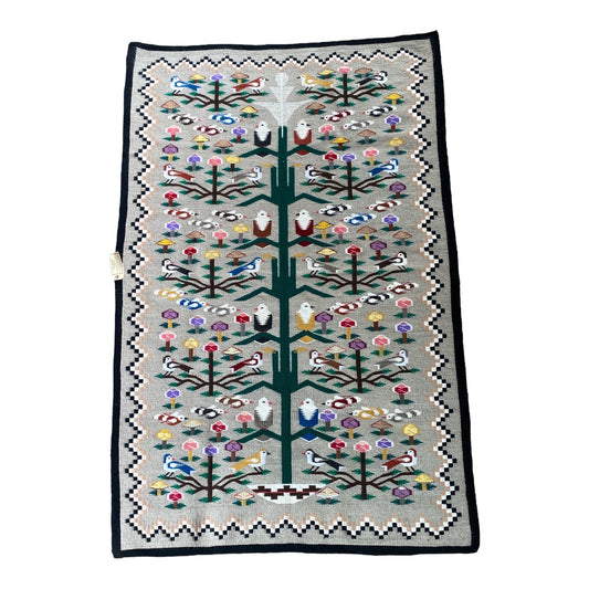 Leita Badonie Bird Tree of Life PIctorial Weaving - 45" x 68"