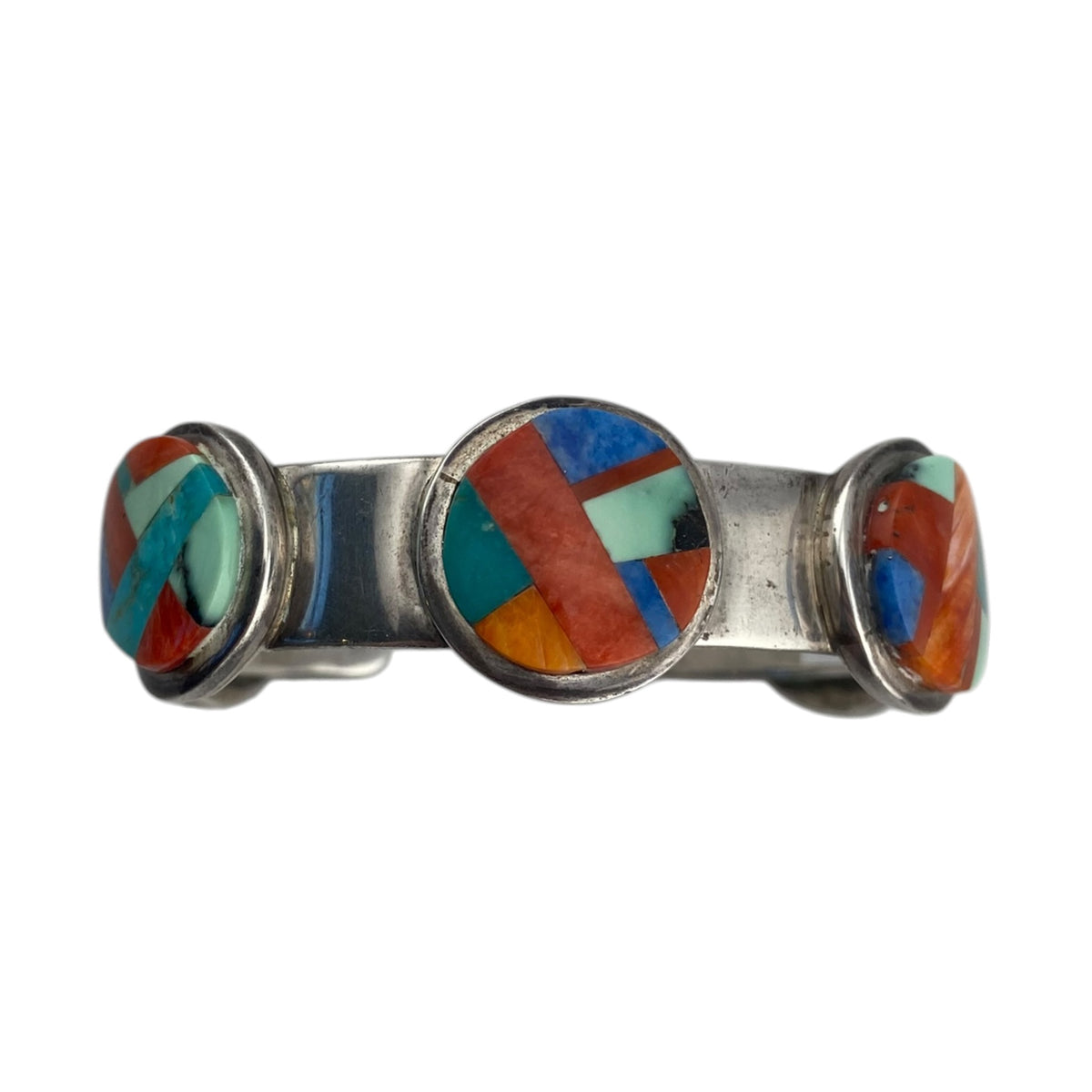 lynol yellowhorse, inlay, turquoise, coral, spiny oyster shell, lapis